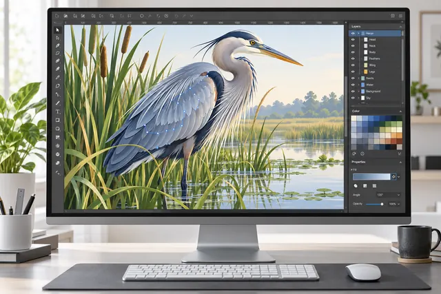 USA CorelDRAW Blue Heron