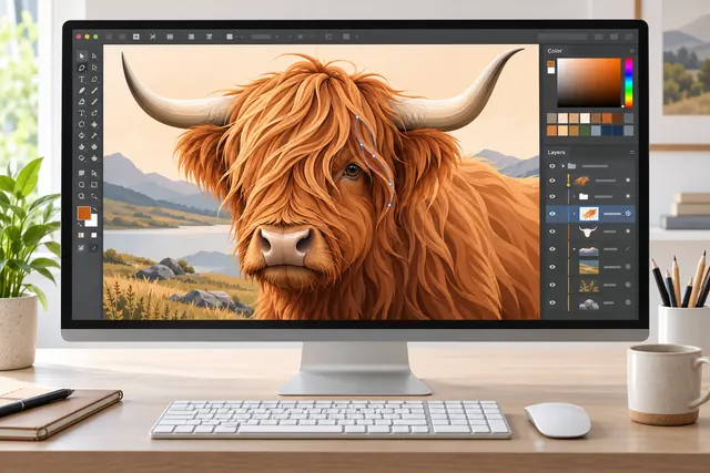 UK Illustrator Highland Cow