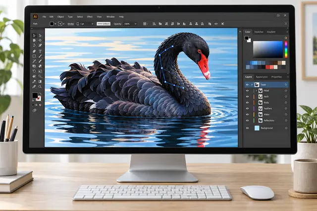 Australia Illustrator Black Swan